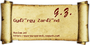 György Zaránd névjegykártya